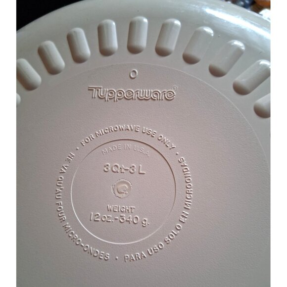 Tupperware Stack Cooker 3 Qt Deep Bowl, lid, cone Almond For Microwave 3pc set - Picture 4 of 4